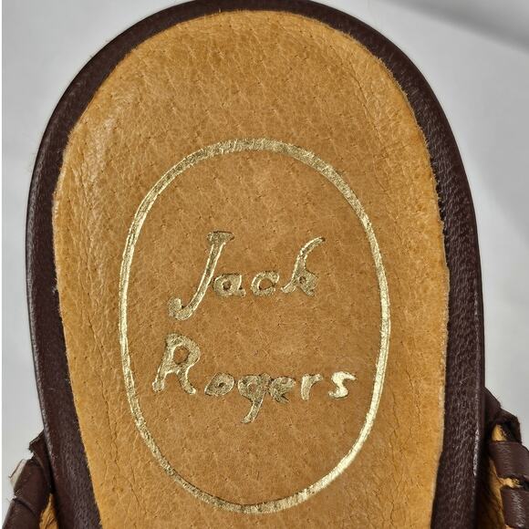 JACK ROGERS VANESSA JUTE WOMEN'S EXPRESSO BROWN LEATHER WEDGE SANDALS SIZE 9M - Picture 6 of 13